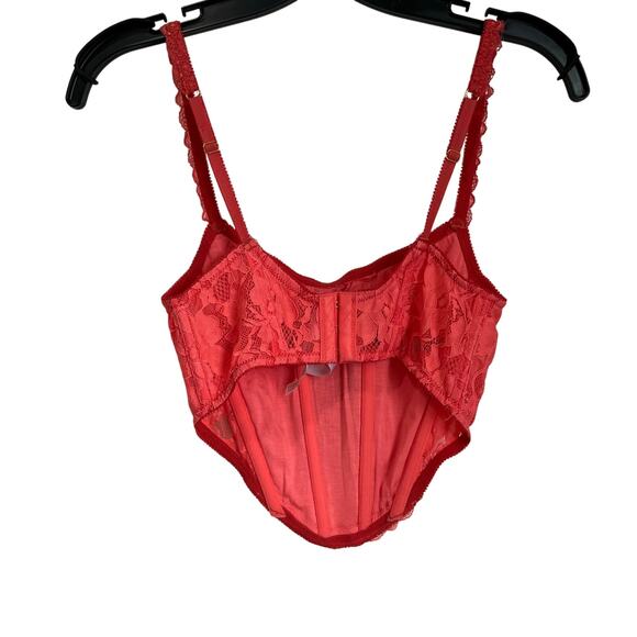Urban Outfitters Out From Under Coral Divine Lace Corset Size Small - Picture 3 of 9
